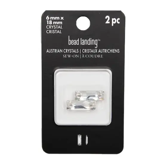 18mm Baguette Sew-On Austrian Crystals by Bead Landing&trade;, 2ct. {5}