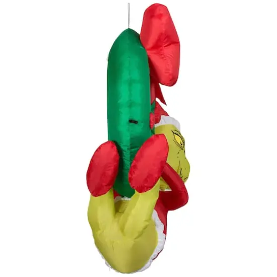 4ft. Airblown&reg; Inflatable Dr. Seuss Grinch Hanging From Wreath {4}