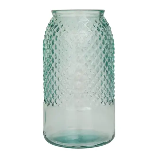 Blue Recycled Glass Spanish Decorative Jars 6" x 6" x 11" {3}