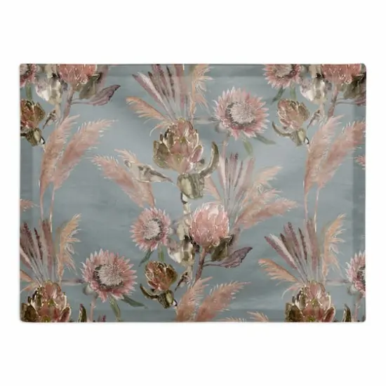 Protea Blooms Cotton Twill Placemat Blue {1}