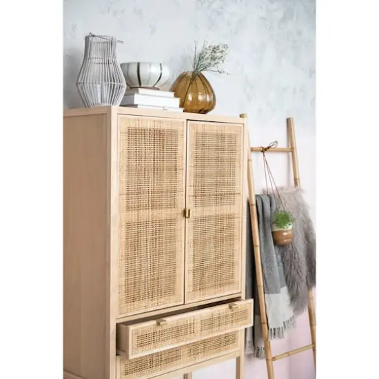 Hello Honey&reg; 6ft. Natural Woven Cane & Wood Cabinet {3}