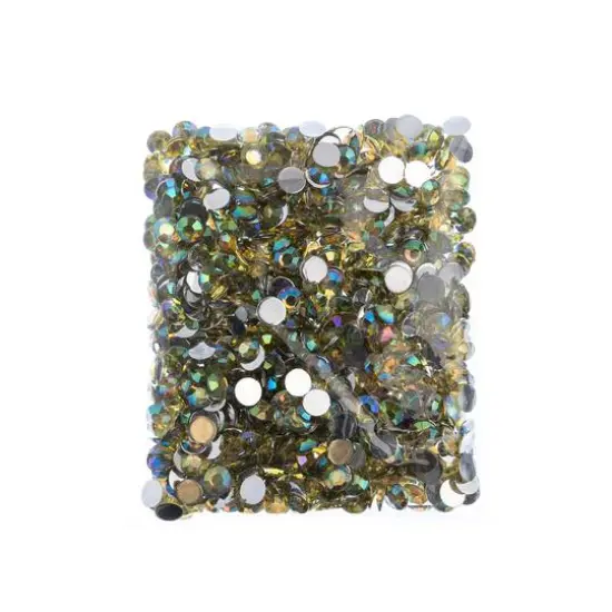 John Bead 8mm Acrylic Round Flat Back Rhinestones, 1,000ct. Yellow AB {4}