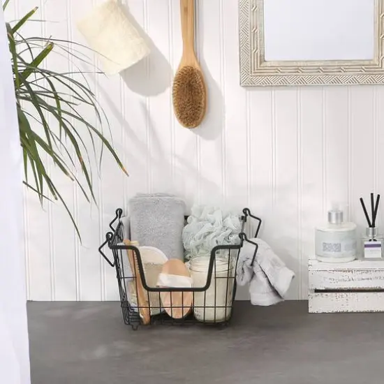 DII&reg; Medium Square Metal Basket Black {6}