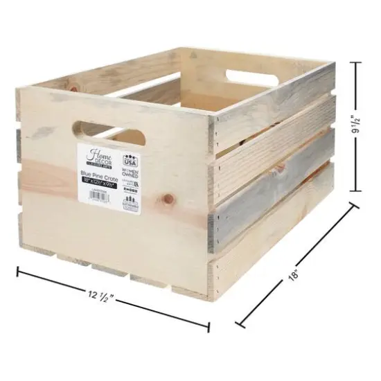 Home D&eacute;cor by Leisure Arts&reg; Blue Pine Wood Crate {3}