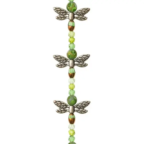 Silver & Green Dragonfly Mix Beads by Bead Landing&trade; {1}
