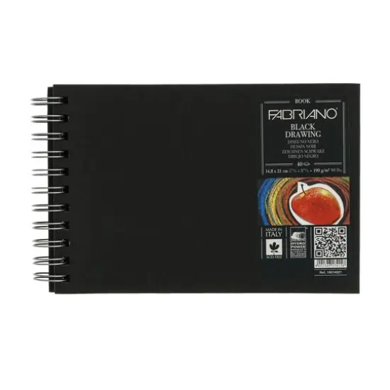 Fabriano&reg; Black Landscape Spiral-bound Drawing Book, 8.25'' x 5.8'' {5}