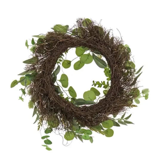 22" Eucalyptus & Baby&rsquo;s Breath Spring Wreath {5}