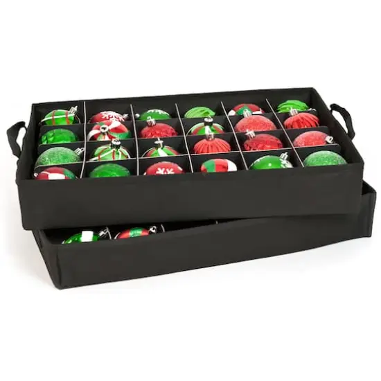 Santa's Bag 48ct. 3" Christmas Ornament Storage Box with Clear Lid {4}