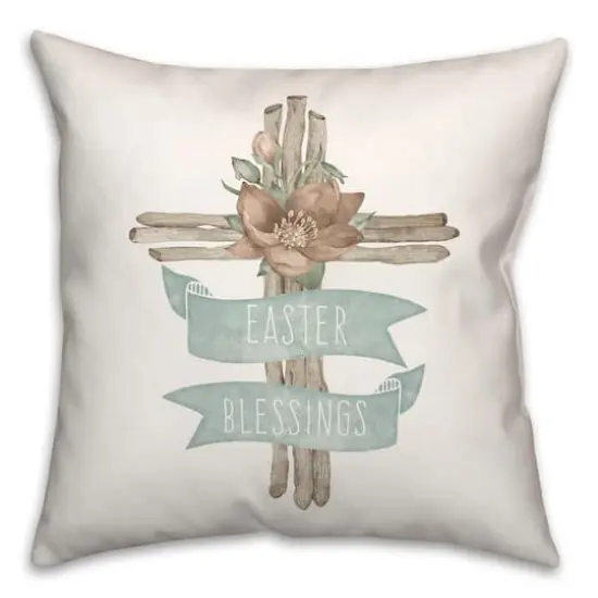 Branch Cross With Flower Pillow 2 18" x 18" Throw Pillow {3}