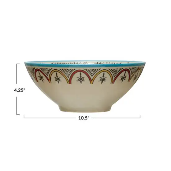 Hello Honey&reg; Multicolor Hand Painted Stoneware Bowl {7}