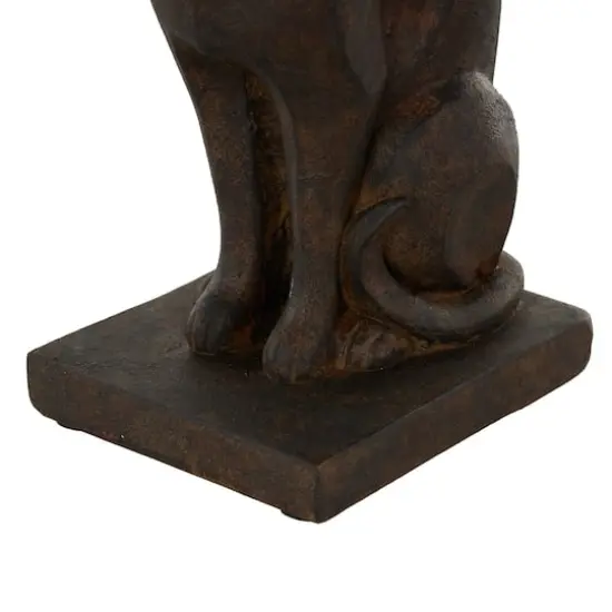 7.75" Dark Brown Cat Frowning Bookend Set with Copper Accents {5}