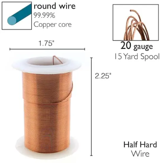 The Beadsmith&reg; Wire&trade; Elements 20 Gauge Tarnish-Resistant Wire Antique Copper {7}