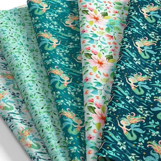 SINGER Mermaid Designed by Denise Palmer Cotton Fabric Bundle {3}