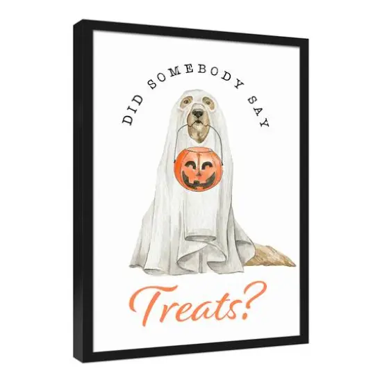 Did Someone Say Treats Black Framed Canvas Wall Art {3}