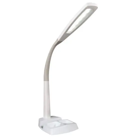 OttLite Wellness Series 26.25" White LED Desk Lamp with Charging Station {3}