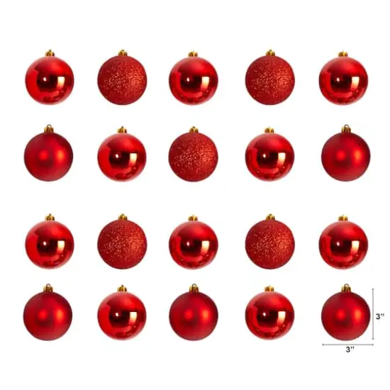20ct. 3" Red Shatterproof Christmas Ornaments {3}