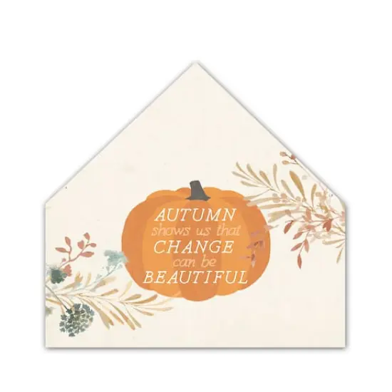 Autumn Change House Shaped Canvas Wall Accent {1}