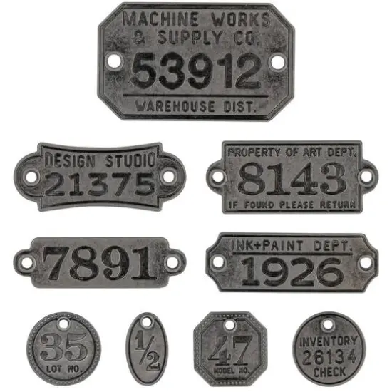 Idea-Ology Metal Factory Tags 9/Pkg-  {3}