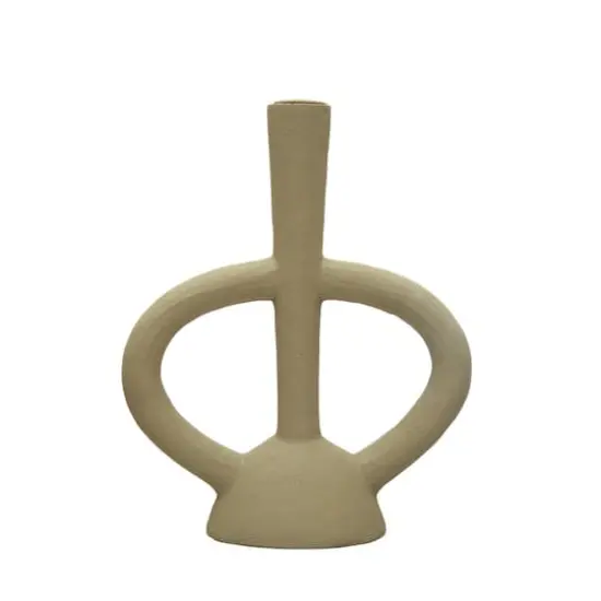 Hello Honey&reg; 10" Ivory Modern Sculptural Taper Candle Holder {1}