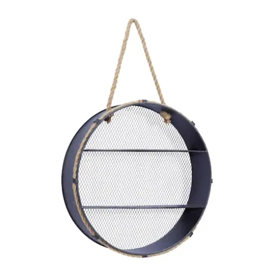 24" Black Metal Industrial Wall Shelf {3}