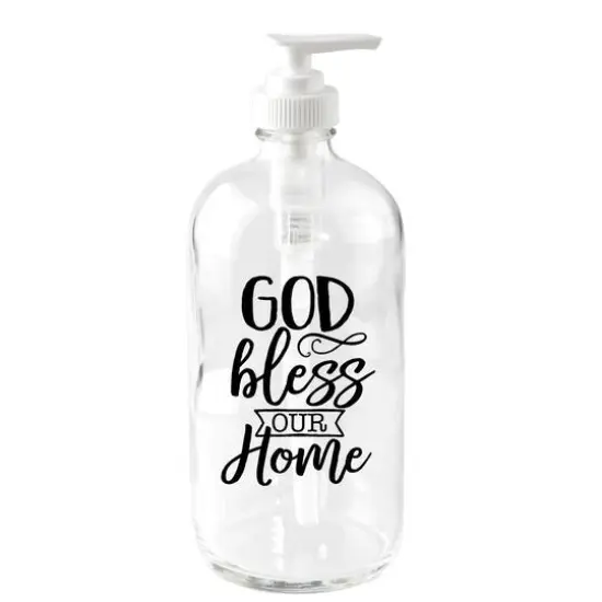 God Bless Our Home Glass Soap Dispenser {1}