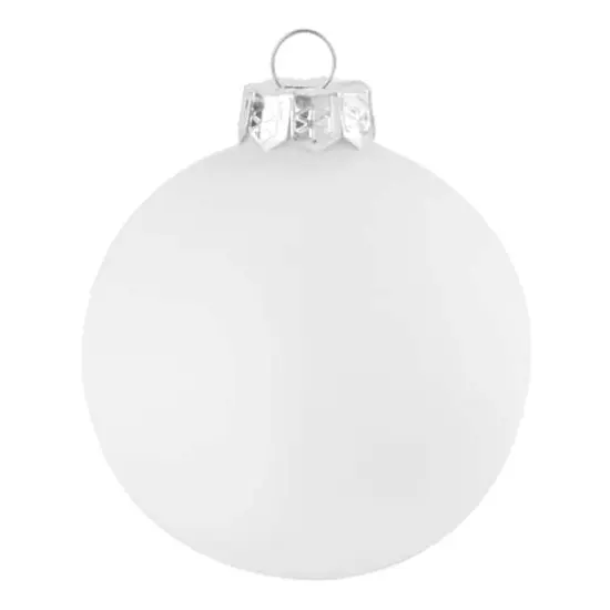 Whitehurst 40ct. 1.25" Matte Glass Ball Ornaments Snow White Matte {1}