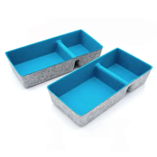 Welaxy Felt 2 Piece Divided Drawer Organizer Trays Turquoise {7}