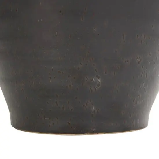 20" Black Ceramic Speckled Textured Amphora Vase {7}