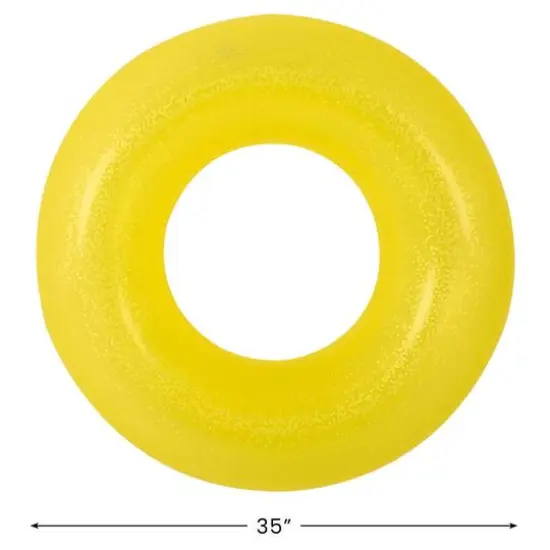 Pool Central 35" Inflatable Inner Tube Pool Float Yellow {5}