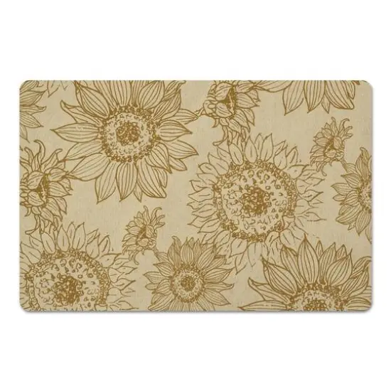 Large Sunflower Head Floor Mat Gold and Yellow {1}