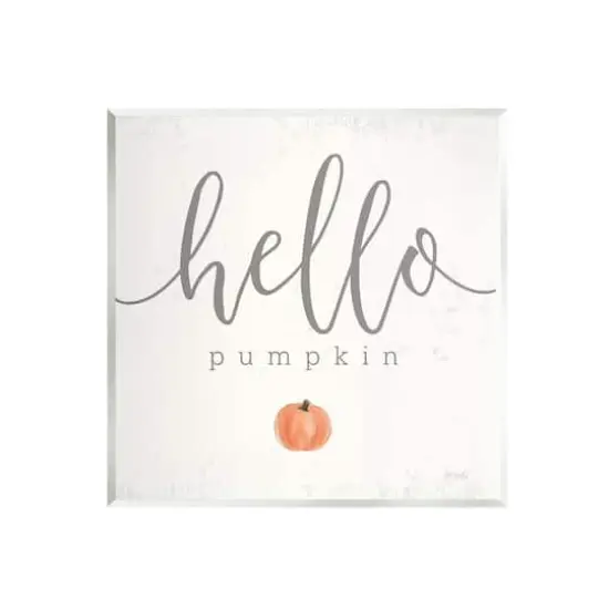 Stupell Industries Hello Pumpkin Fall Greeting Wall Plaque Art {1}