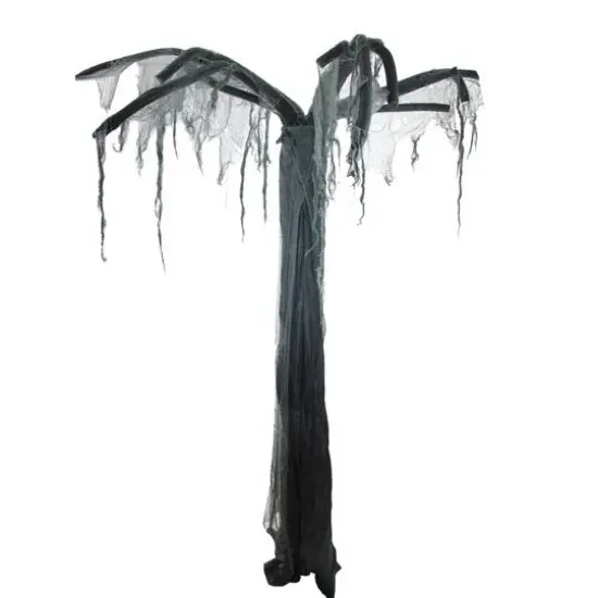 7.5ft. Black & Gray Spooky Standing Ghost Tree Halloween Decoration {1}