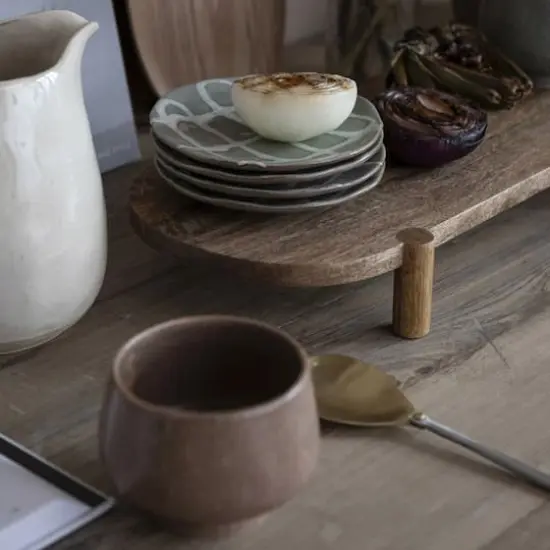 Hello Honey&reg; 19.5" Long Natural Mango Wood Footed Pedestal {11}