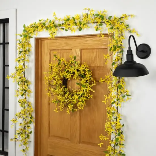 5ft. Yellow Forsythia & Berry Floral Spring Garland {3}