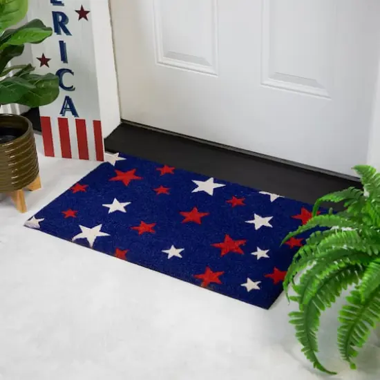 Patriotic Red, White & Blue Star Outdoor Doormat {3}