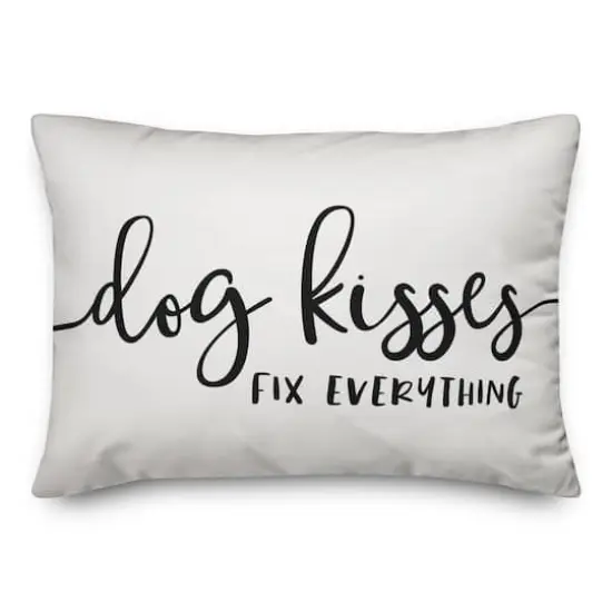 Dog Kisses Fix Everything Throw Pillow {1}