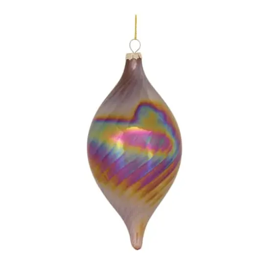 6ct. Iridescent Glass Swirl Ornaments {4}