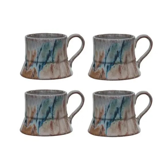 Hello Honey&reg; 3.5" Autumnal Harmony Reactive Glaze Mugs, 4ct. {1}