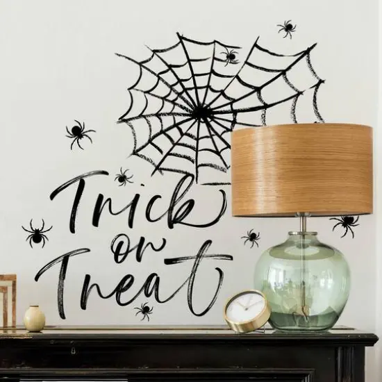RoomMates Halloween Trick or Treat Spider Web Peel & Stick Decals {3}