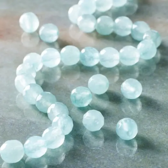 Aqua Faceted Quartzite Round Beads, 6mm by Bead Landing&trade; {3}