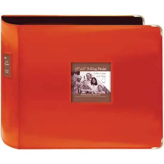 Pioneer&reg; Extra Large 3-Ring Sewn Leatherette Album, 12" x 12" Bright Orange {1}