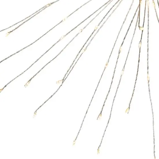 20" LED Lighted Firework Silver Branch Christmas Decoration Silver with Warm White and Red Lights {7}