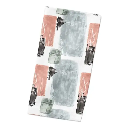 Blue and Pink Abstract 10" x 10" Cotton Twill Napkin {3}