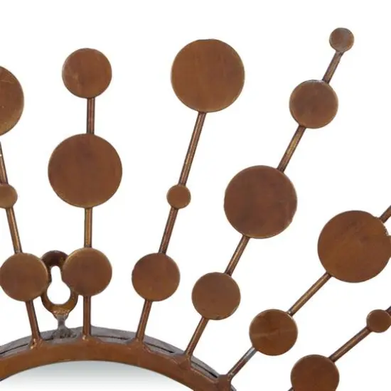 Gold Metal Rustic Wall Mirror Set {9}