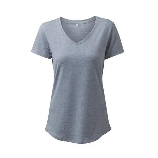 Cricut&reg; Gray Women's Fitted V-Neck T-Shirt Blank {4}