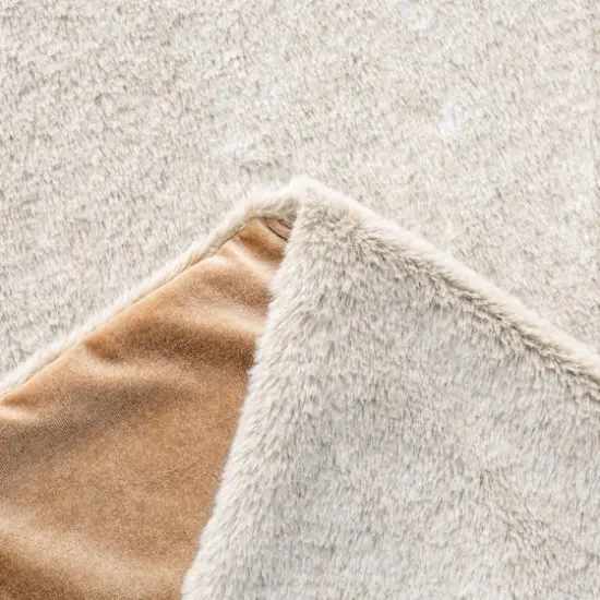 Glitzhome&reg; 60" Milk Coffee Reversible Faux Rabbit Fur/Korean Fleece Christmas Tree Skirt {6}