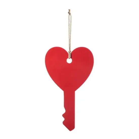 Glitzhome&reg; 14" Valentine's Wooden Key-Shaped Door Hanger {6}