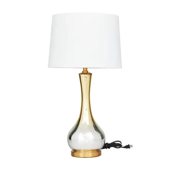 Gold Glass Glam Accent Lamp, 15" x 15" x 27" {1}