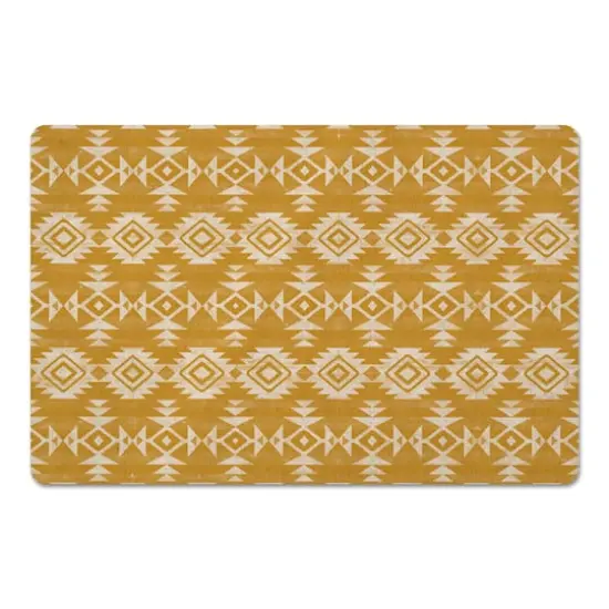 Tribal Gold Pattern Floor Mat {1}