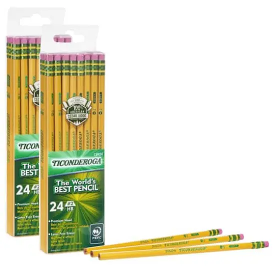 Ticonderoga&reg; #2 Soft Yellow Unsharpened Pencils, 2 Packs of 24 {1}